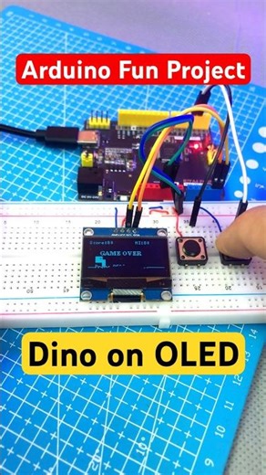 Playing Dino Game 🎮 on OLED Screen #shorts #viral #trending #arduino