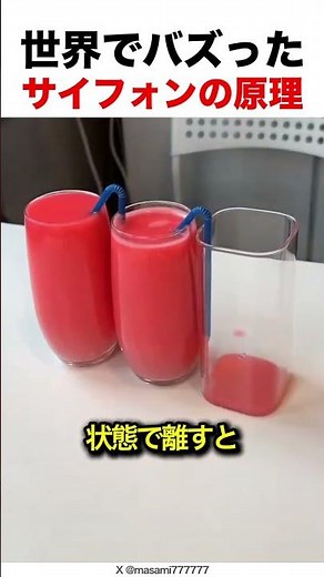 サイフォンの原理　#科学 #雑学 #shorts