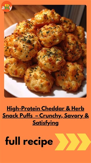 High-Protein Cheddar & Herb Snack Puffs 🧀🌿 – Crunchy, Savory & Satisfying Ingredients (makes about 24 puffs): 1 cup cottage cheese 1 cup shredded cheddar cheese | Allrecipeasy