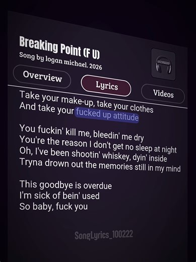 Breaking Point Lyrics by Logan Michael