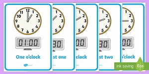 Analogue and Digital Clocks with Words Display Poster