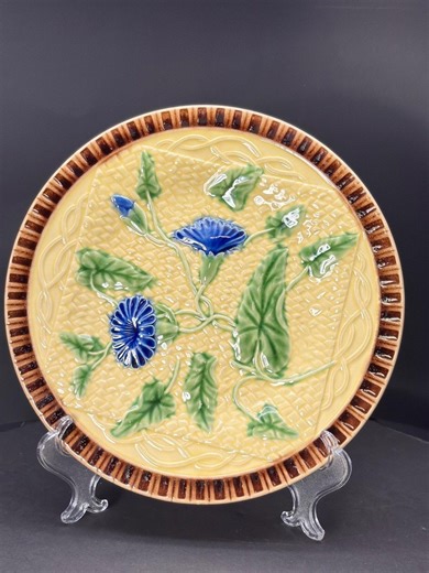 Vintage Majolica Bordallo Pinheiro Morning Glory Plate Portugal - Etsy