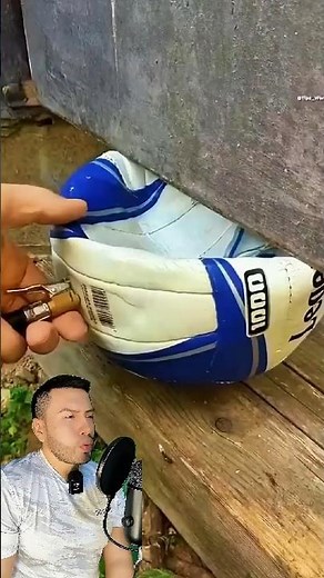 How to lubricate rusty door hinges using only a ball and an air pump