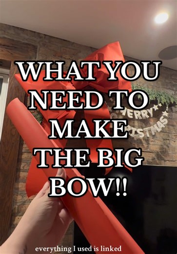 If you are wanting to try to make your own big bow, I’ve linked everything I used 🥰 Would love to see your bows!! 🎀 . . . #giantbow #diybow #diyholidaydecor #holidaydecor #girlaesthetic