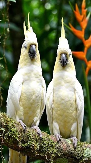 Yellow Crested Cockatoo 😍 Amazing Bird Moments!#birdsong #birds #birdsounds