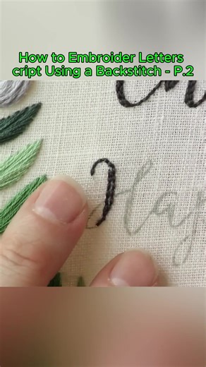 How to Embroider Letters Script Using a Backstitch-2