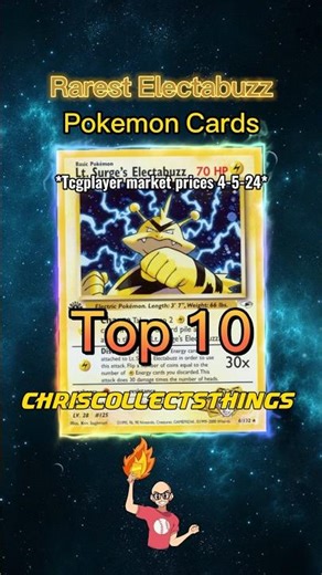 Top 10 RAREST Electabuzz Pokémon Cards ⚡️ #shorts #top10 #electabuzz