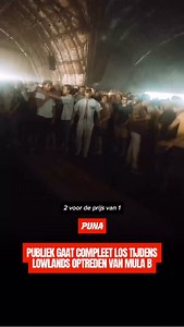 Het publiek van Lowlands gaat los als Mula B de track ‘Coke in de uitverkoop’ optreed. Beelden: Lowlands | Punablog