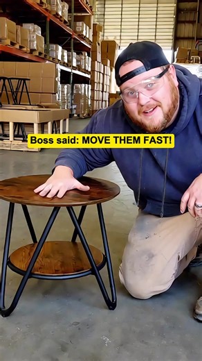 I got down on the floor to show you guys the REAL quality of this black side table. It's solid! 🔨 Boss said clear the floor, so these are going for a crazy low price right now. Don't sleep on this! 🔥 #blacksidetable #sidetable #modernindustrial #industrialstyle #furnitureflip