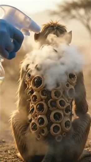 Rescue Team Saves Monkeys from Millions of Bot Fly Larvae and Ticks in the Desert 🙏 #bar #monkeys