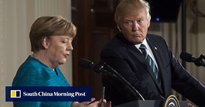 Donald Trump and Angela Merkel unable to conceal their differences in substance and style during first public appearance together