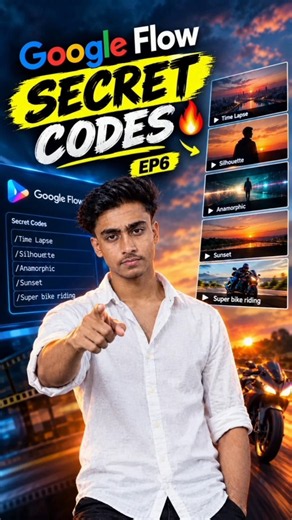 Google Flow Secret Codes 🔥 EP6 #GoogleFlow #AlCodes #SecretPrompts