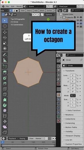 Create an octagon is easy in blender 3D #tutorial #basic #blender3d #beginners #architecture