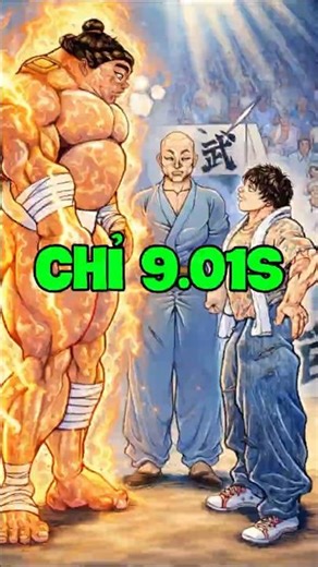 Trận Đấu 9 Giây: Baki Đút Tay Túi Quần Hạ Gục Quái Vật Sumo! #shorts #baki #anime #manga