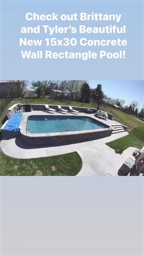 2.8K views | Check out Brittany and Tyler’s Beautiful New 15x30 Concrete Wall Rectangle Pool! Their backyard will be new hot spot, day and night! 朗朗朗 Peep  the Stealth Hot Tub in the last photo - also from Pool & Spa Depot! | POOL AND SPA DEPOT | Facebook