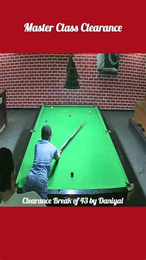 Clearance Break of 43 by Daniyal @CueTownSnookerClub #trending #youtubeshorts #viral #shorts #short