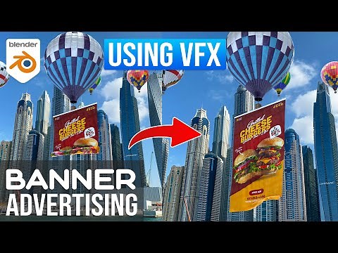 How To Create Banner Unroll CGI Ads Using VFX in Blender | Blender VFX Tutorial