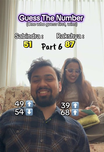 Part 6 | Guess The Number | 1 - 100 | Jhatkaro thau ma lagyuo ta 😥, @Rakshya Adhikari | Rakshya 4 - Sabindra 2 | #creatorsearchinsights #couple #nepalitiktok #couplechallenge #gamenight