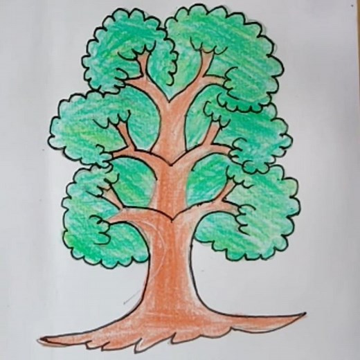 how to draw a tree colour/Tree colour #colour#Tree