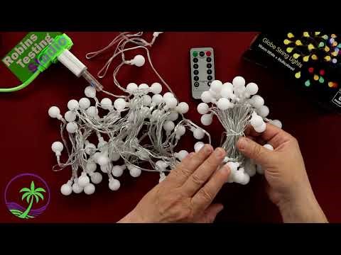 Review of Minetom Globe LED Lights, warm white and multi-color