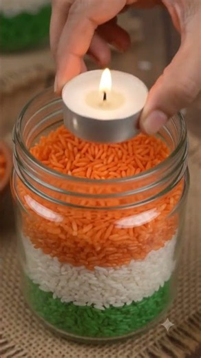 DIY Tiranga Candle Holders | Recycled Glass Jar Craft 🇮🇳✨ #independenceday #diycrafts #india