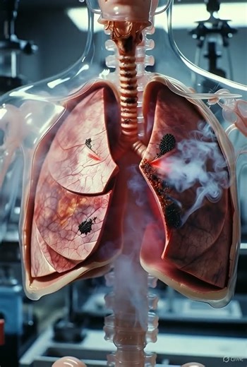 2️⃣ What Smoking Does to Your Lungs in Seconds! 🚬🔥 (3D Animation)