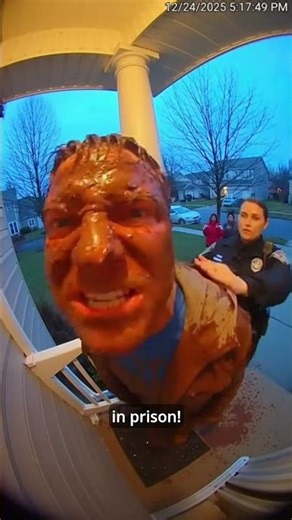 Porch Thief Tries Stealing with Police Nearby and Gets a Cow Poop Explosion