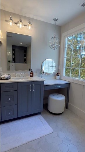 Before and after this total luxury primary bathroom transformation 😍 #modernbathroom#ensuite