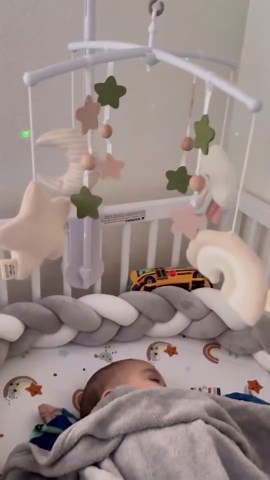 Crib Mobile 35 Lullaby Music, Cotton Baby Mobiles for Cribs & Pack N Play, Easy to Install, Stuffed Animals Hanging Toys Newborn Boys & Girls, Star Nursery Decor