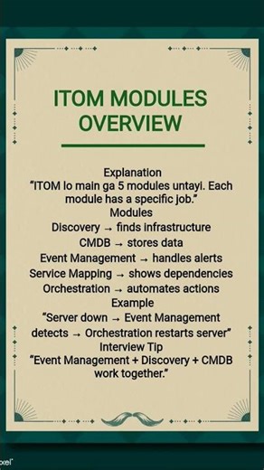 ITOM Modules Overview ?#itommodulesinservicenow