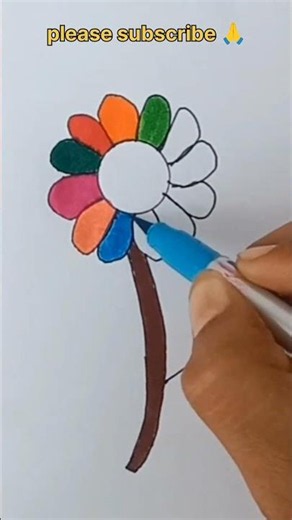 How to Draw a Beautiful Colorful Flower 🌼🎨 | Easy Drawing #shorts
