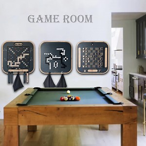 Modern Metal Wall Game Set: Go, Chess, Checkers, Tic Tac Toe - Etsy