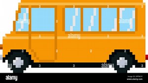 School bus pixel art. Vector illustration on a white background Stock Vector Image & Art - Alamy