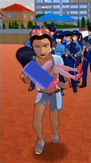 police kills his childhood sweetheart in the name of duty 😭 #sakuraschoolsimulator #sakura #sad #...