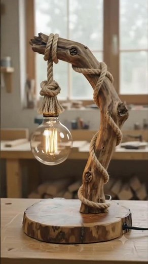 DIY Driftwood Lamp | Handmade Wooden Table Lamp