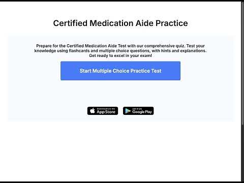 Certified Medication Aide Practice Test