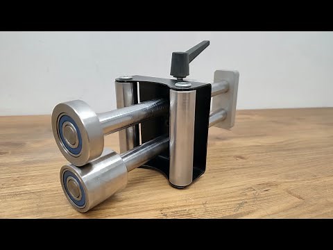 Made A bender For Rolling Sheet Metal || Manual Roller Sheet Bending From Metal Remnants