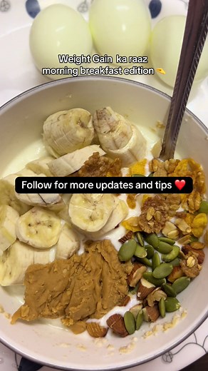Weight Gain Breakfast Recipe: Oats, Yogurt, Banana
