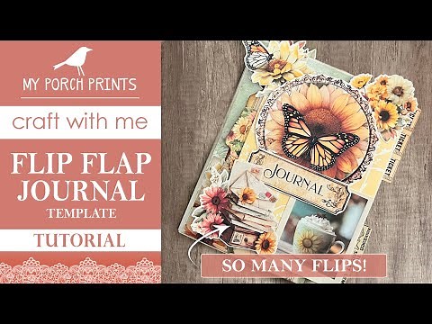 EASY! FLIP FLAP JUNK JOURNAL TUTORIAL 🤍 TEMPLATE 128 Kit | Flop Sunflower Solace Shades of White