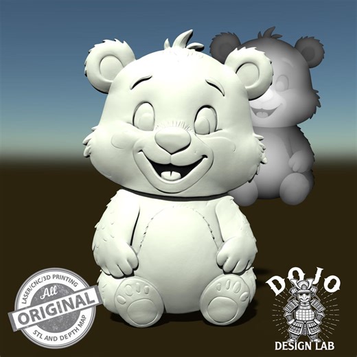 Cute Bear Cub Model – 3D STL for CNC, 3D Printing & Laser Engraving - Etsy Canada
