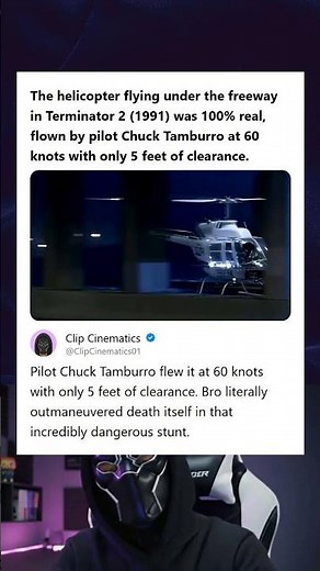 Terminator 2 1991 Helicopter Flying Under Freeway Was a 100 Real Stunt