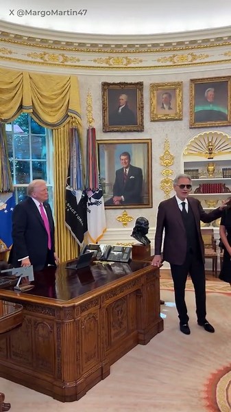 Liberal singer performs for President Trump in the Oval Office.