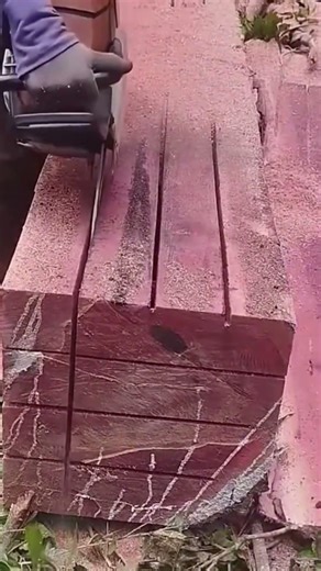 How Wood Slabs Are Cut Perfectly #Woodworking #ChainsawCut #WorkshopProcess