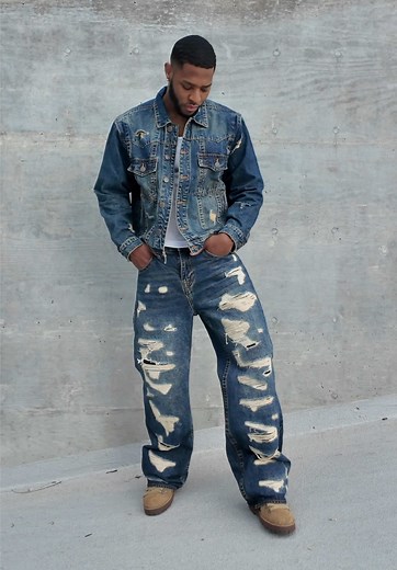 True Religion: Destroyed Denim Fit Check