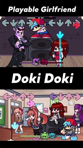 FNF Monika Doki Doki VS Playable Girlfriend #fnf #gf #shorts