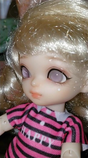 Curly blonde bjd doll with happy shirt Cute #bjd #cute #happy