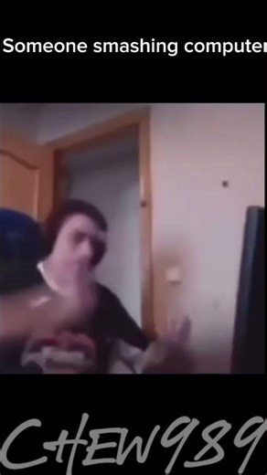 Someone smashing computer