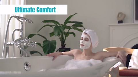 SereneLife Bubble Bath Mat, Non-Slip Bathtub Mat with Remote Control, Waterproof, Cushioned Design, Adjustable Bubbles, 8.2’ Air Hose and 47” x 14.2” Mold-Resistant Full Body Spa Massager