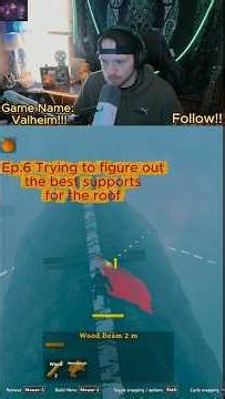 Ep.6 Working in the roof support system in Valheim! #valheim #basebuilding #gaming #contentcreator