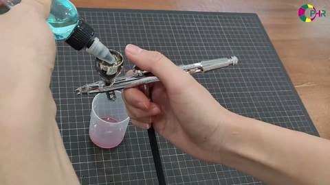 OPHIR Dual Action Airbrush for Miniature & Model Painting, 0.35mm Gravity Feed Air Brush with 2CC & 7CC Cups, Precision Control for Hobby, Crafts & Custom Shoes